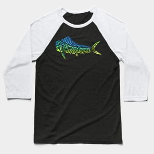 Tribal Mahi Mahi Baseball T-Shirt